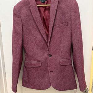 ASOS Men's Burgundy Tweed Textured Sport Coat 36R Slim Fit New With Tags